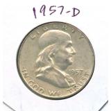 1957-D Franklin Silver Half Dollar