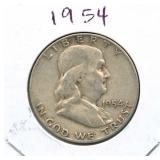 1954 Franklin Silver Half Dollar