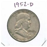 1952-D Franklin Silver Half Dollar