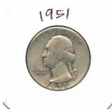 1951 Washington Silver Quarter