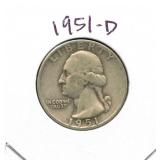 1951-D Washington Silver Quarter