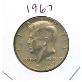 1967 Kennedy Silver Half Dollar - 40% Silver