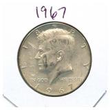 1967 Kennedy Silver Half Dollar - 40% Silver