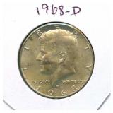 1968-D Kennedy Silver Half Dollar - 40% Silver