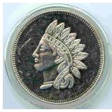 Indian Head Design One Troy Ounce Silver .999
