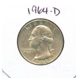 1964-D Washington Silver Quarter