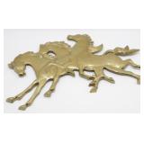 Solid Heavy Brass Horse Plaque - Vintage