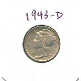 1943-D Mercury Silver Dime