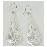 Sterling Silver Open Work Trapezoid Dangle