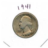 1941 Washington Silver Quarter