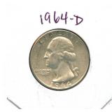 1964-D Washington Silver Quarter