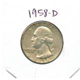 1958-D Washington Silver Quarter