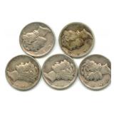 (5) Mercury Silver Dimes