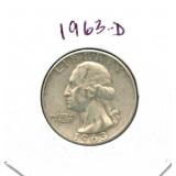 1963-D Washington Silver Quarter