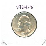 1964-D Washington Silver Quarter