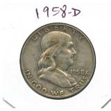 1958-D Walking Liberty Silver Half Dollar