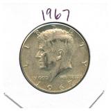 1967 Kennedy Silver Half Dollar - 40% Silver