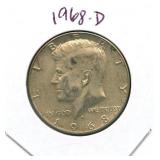1968-D Kennedy Silver Half Dollar - 40% Silver