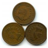 Group of 3 Indian Head Cents