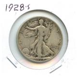 1928-S Walking Liberty Silver Half Dollar