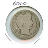 1909-O Barber Silver Half Dollar