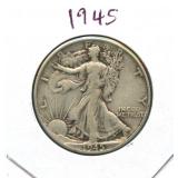 1945 Walking Liberty Silver Half Dollar