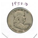 1950-D Walking Liberty Silver Half Dollar