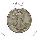 1945 Walking Liberty Silver Half Dollar