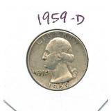 1959-D Washington Silver Quarter