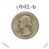 1942-D Washington Silver Quarter