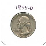 1953-D Washington Silver Quarter