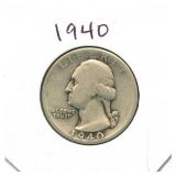 1940 Washington Silver Quarter
