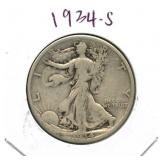 1934-S Walking Liberty Silver Half Dollar