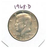1968-D Kennedy Silver Half Dollar - 40% Silver