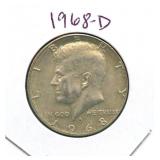 1968-D Kennedy Silver Half Dollar - 40% Silver