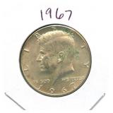1967 Kennedy Silver Half Dollar - 40% Silver