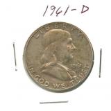 1961-D Franklin Silver Half Dollar