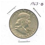 1963-D Franklin Silver Half Dollar