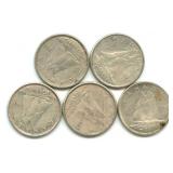 (5) Canadian Silver Dimes