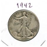 1942 Walking Liberty Silver Half Dollar