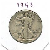 1943 Walking Liberty Silver Half Dollar