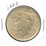 1922 Peace Silver Dollar
