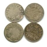 (4) Canadian Silver 10 Cents