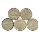 (5) Canadian Silver Dimes