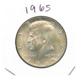 1965 Kennedy Silver Half Dollar - 40% Silver