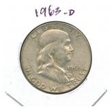 1963-D Walking Liberty Silver Half Dollar