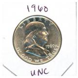 1960 Franklin Uncirculated Silver Half Dollar