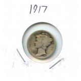 1917 Mercury Silver Dime