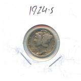 1924-S Mercury Silver Dime