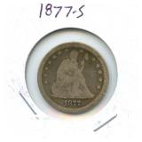 1877-S Seated Liberty Silver Quarter